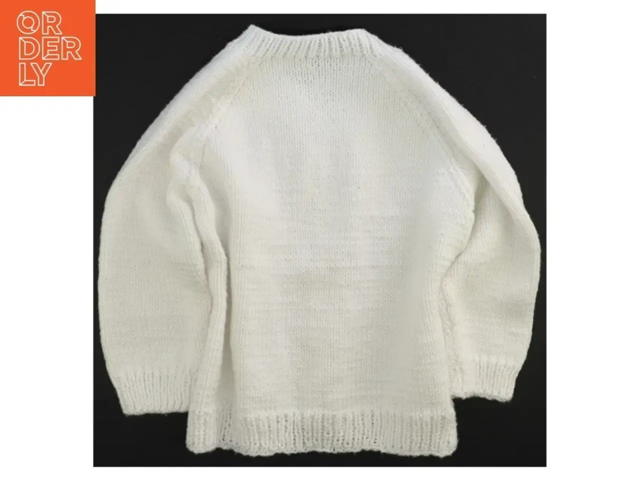 Billede 4 - Hvid strikket børnetrøje (str. 30 x 26 cm ærme 16 cm)