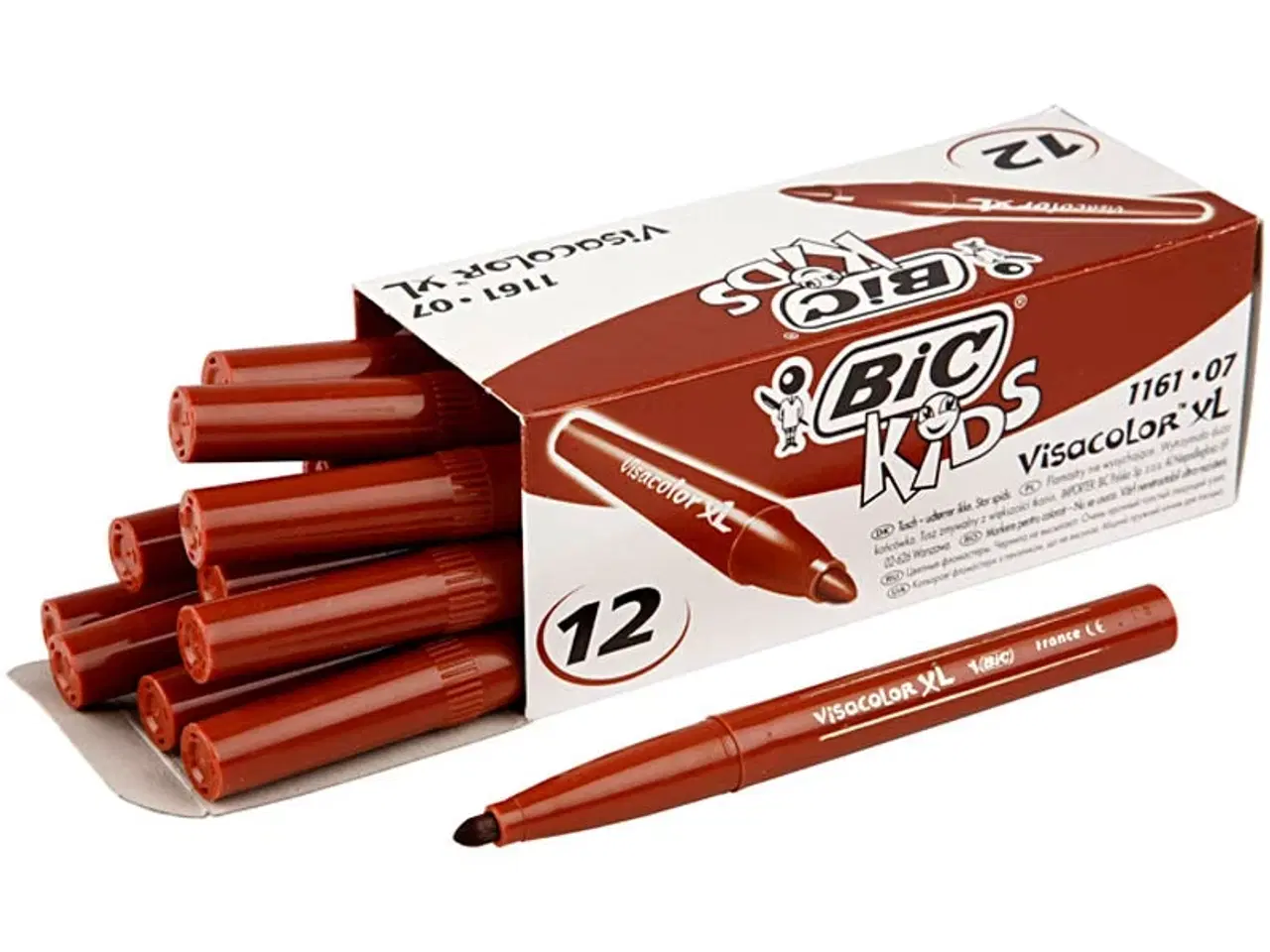 Billede 1 - BIC Visa Color Tusch Mellem Brun 3 mm - 12 stk.