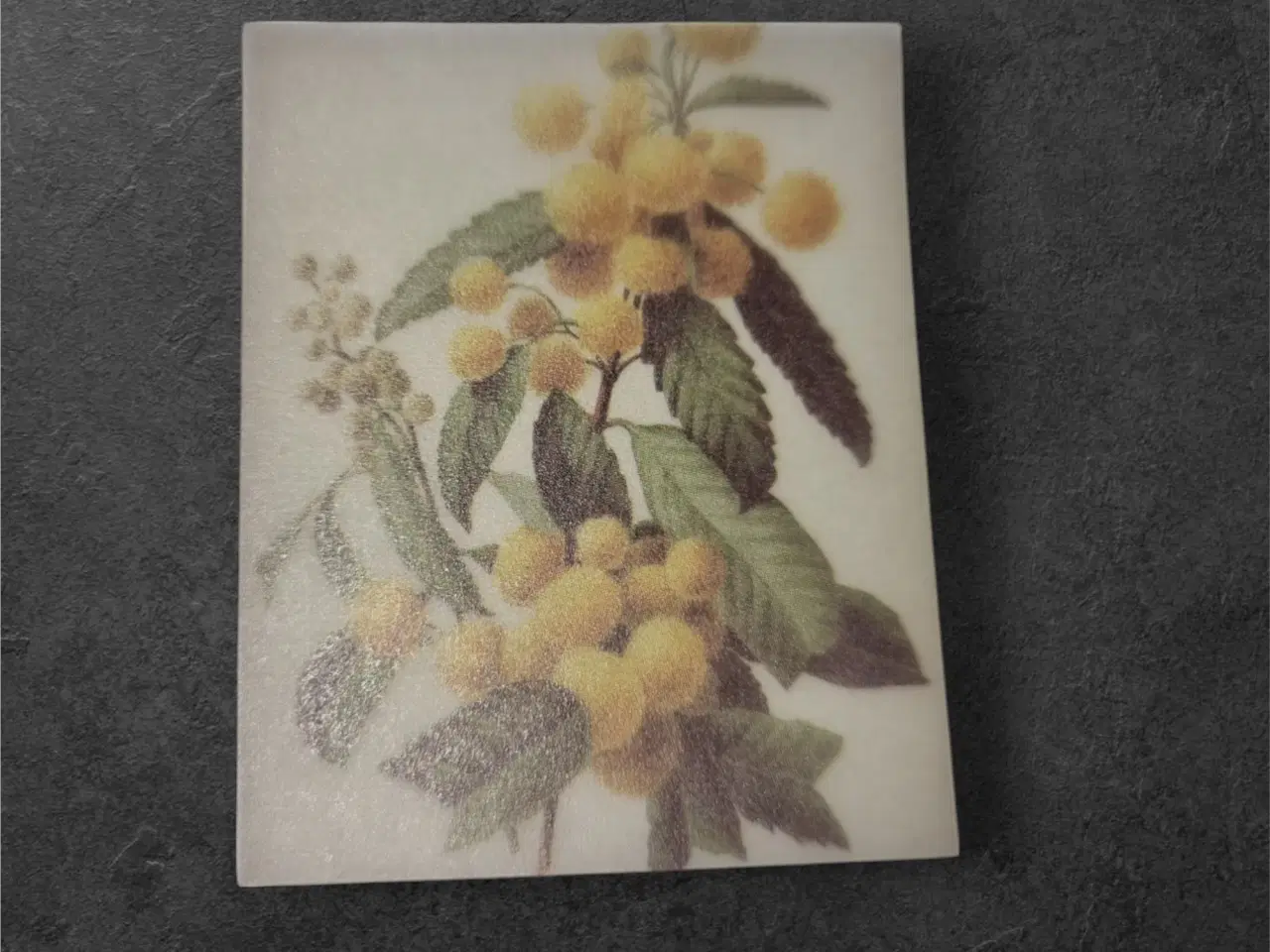 Billede 1 - Elegante papirark med botanisk design og gule frug