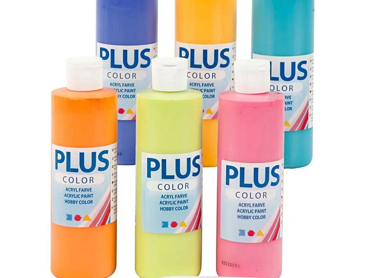 Billede 1 - Plus Color Hobbymaling 6x250ml - Vandbaseret Kvalitet