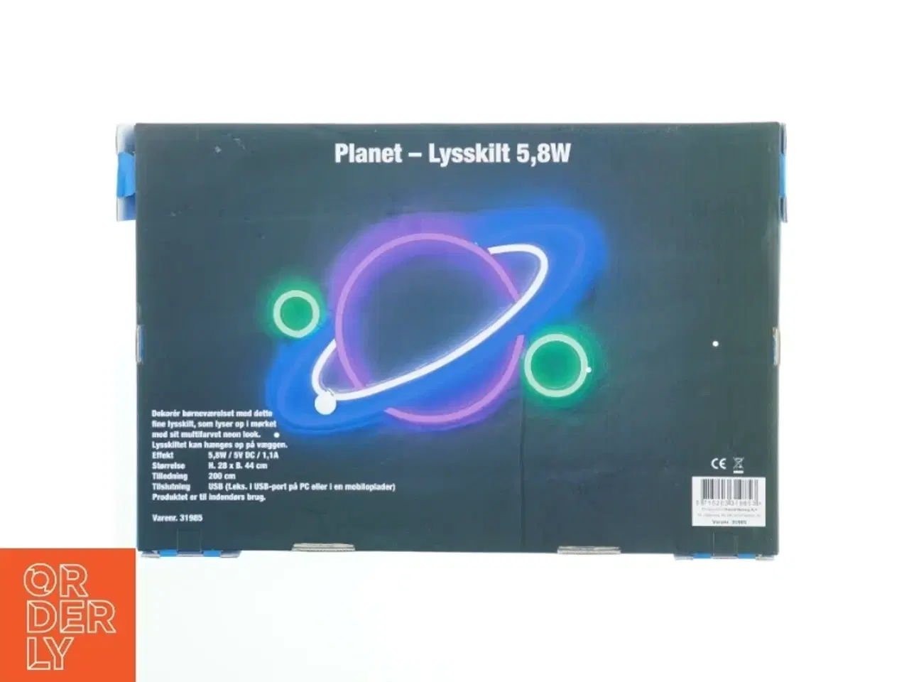 Billede 1 - Planet lysskilt fra Harald Nyborg (str. 28x44 cm)