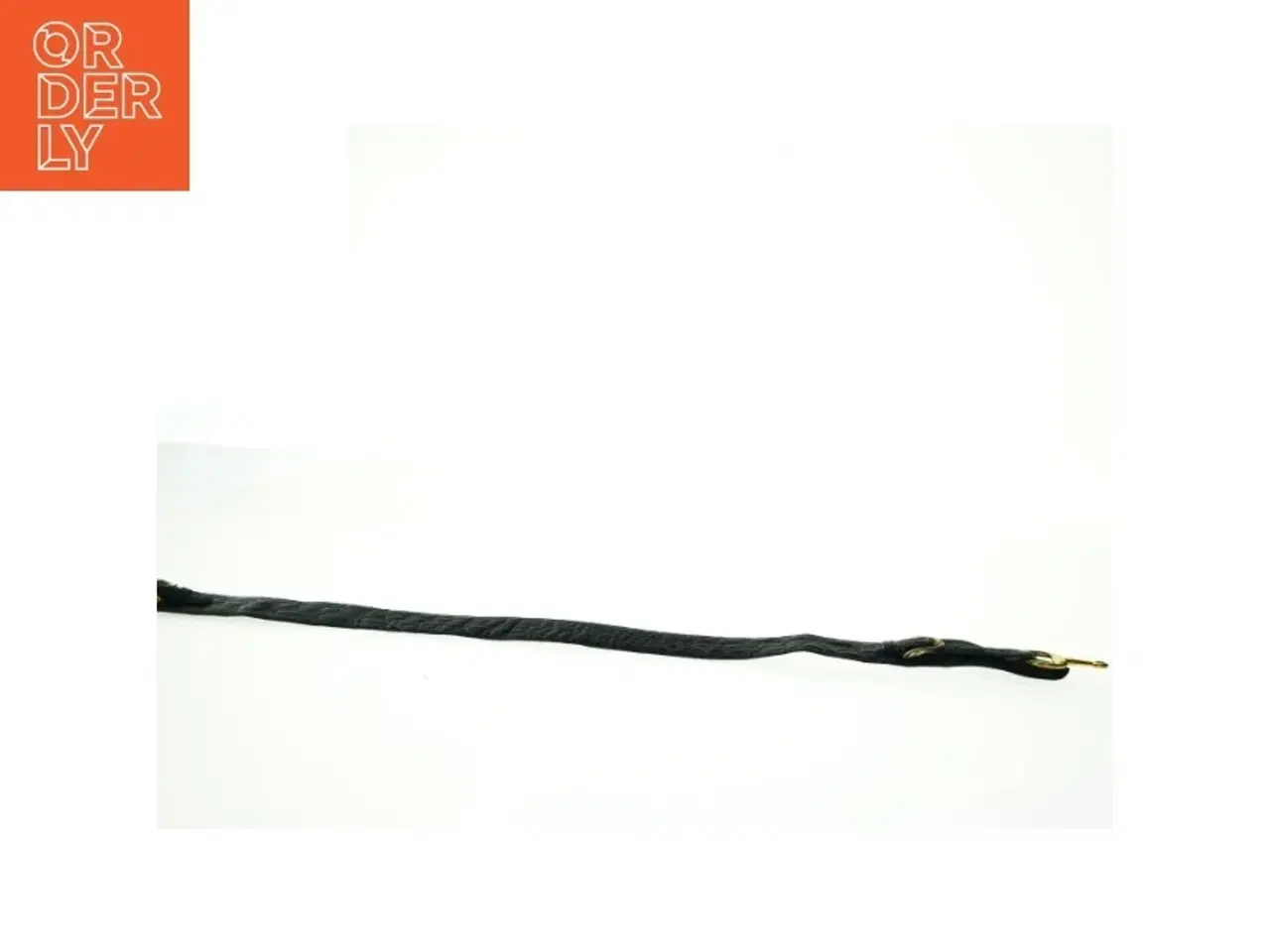 Billede 2 - Sort læderbælte med guldfarvede detaljer fra A. C. Bang (str. Længde. 80 cm. b. 5. cm)