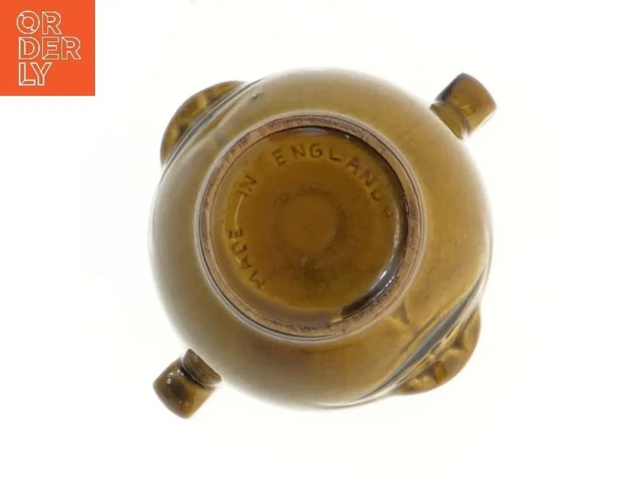 Billede 4 - Brun keramikkrukke med låg (str. 11x11 cm)