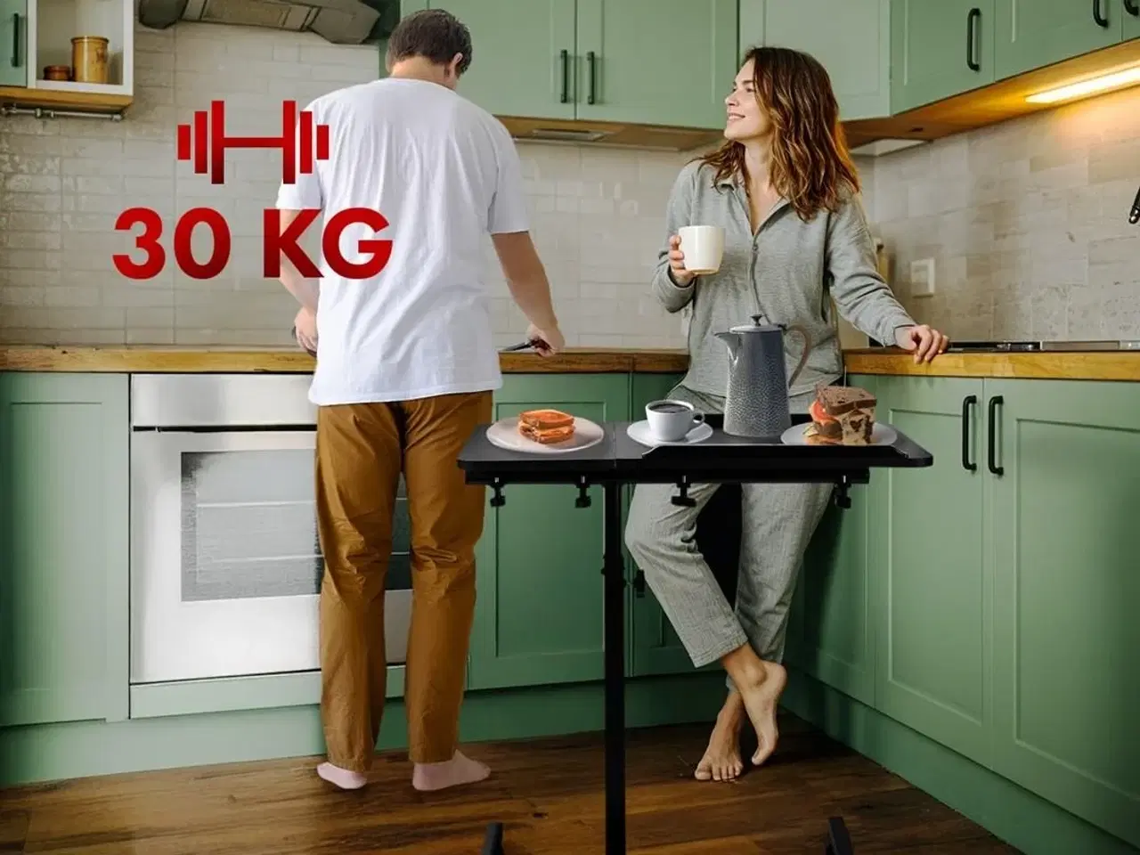 Billede 12 - Rullebord til laptop – Maclean, sort, højde 59–89 cm, 30 kg