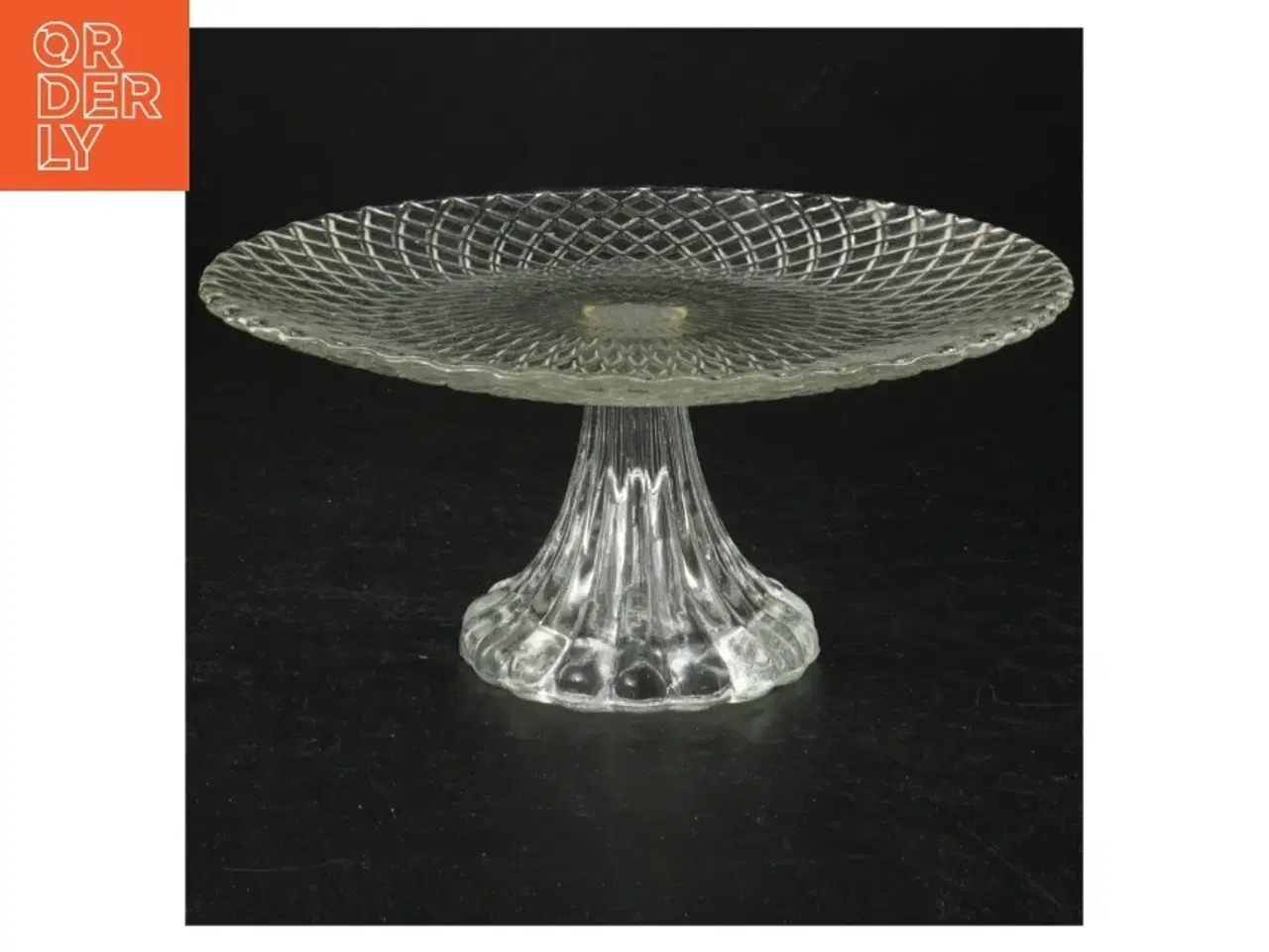 Billede 1 - Glasfad på fod (str. 18,5 cm i diameter. 8 cm høj)