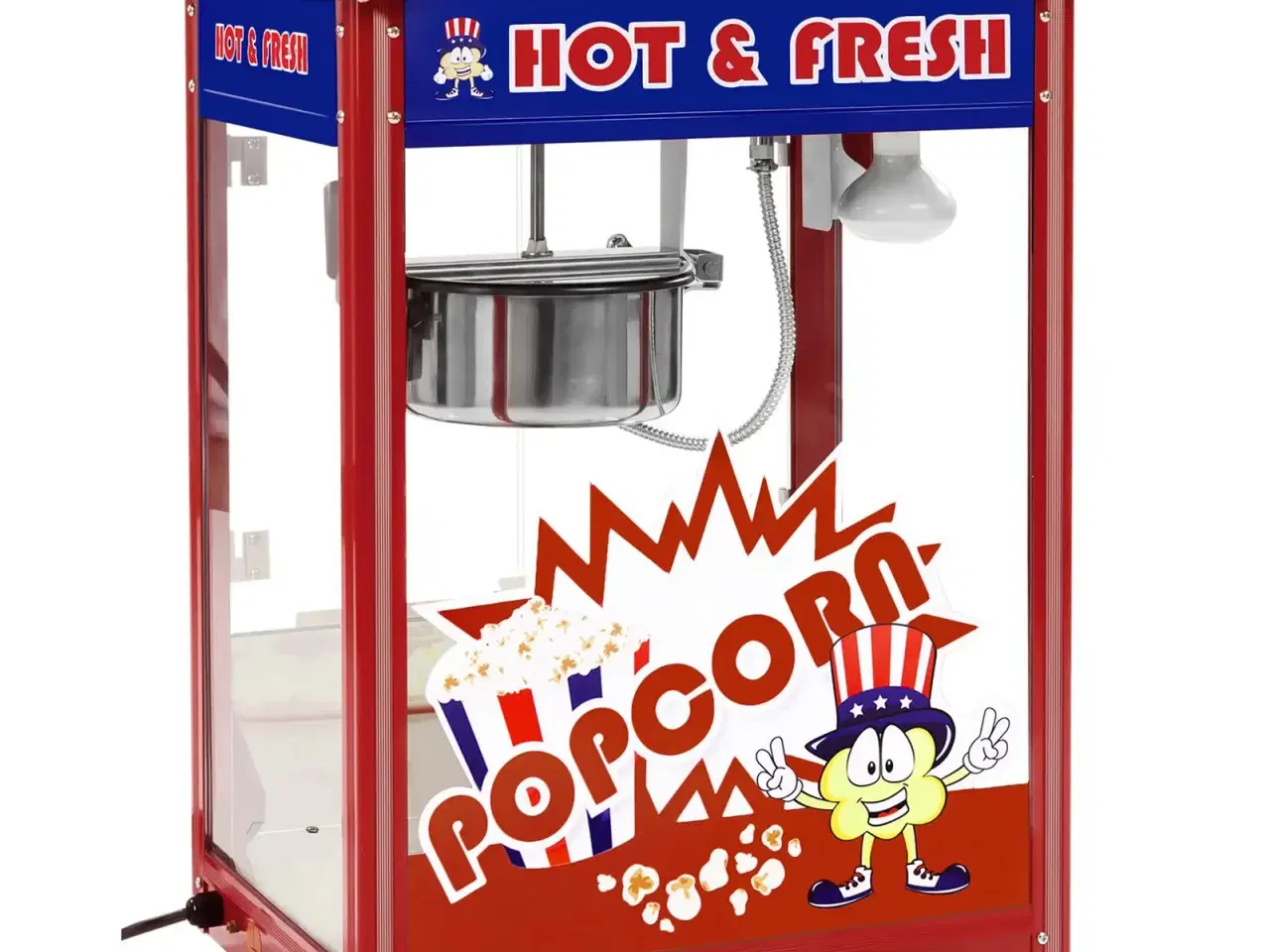 Billede 2 -  Popcornmaskine med vogn USA 88 L – 1600 W – rød