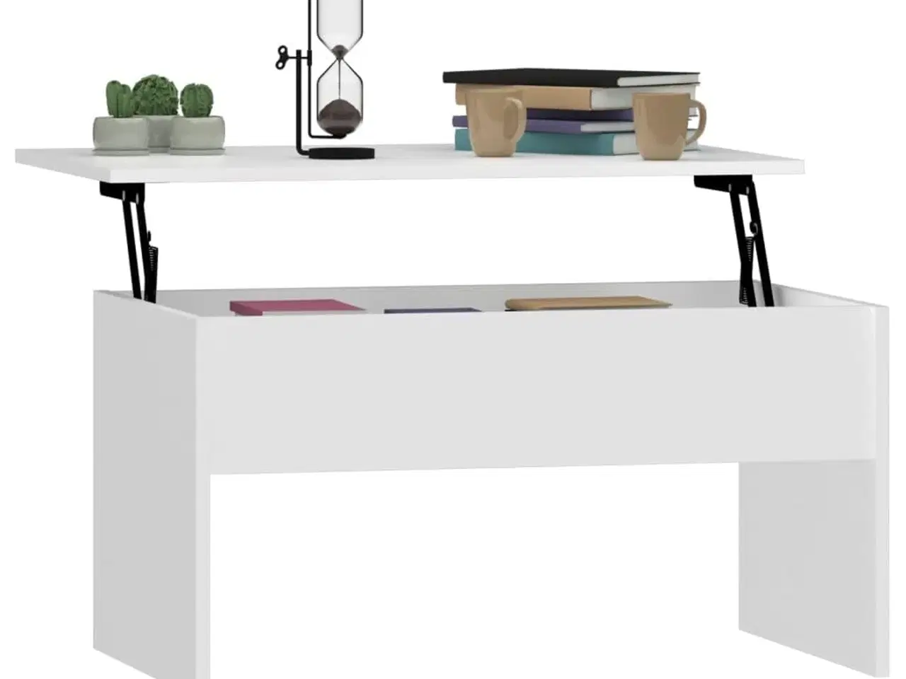 Billede 7 - Sofabord 80x50,5x41,5 cm konstrueret træ hvid