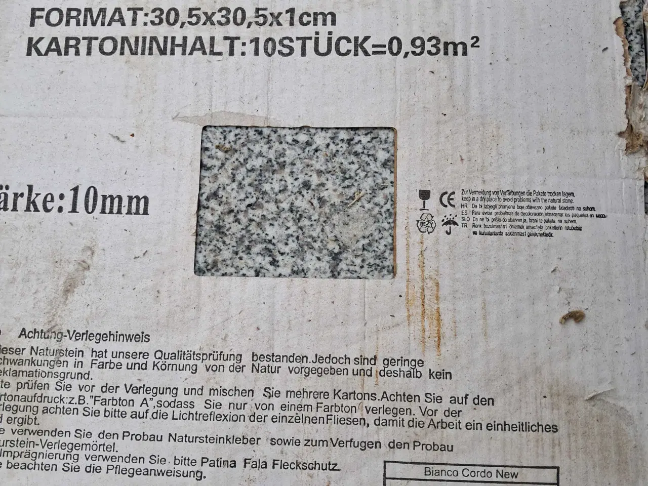 Billede 2 - Granitfliser grå 30.5x30.5x1cm.