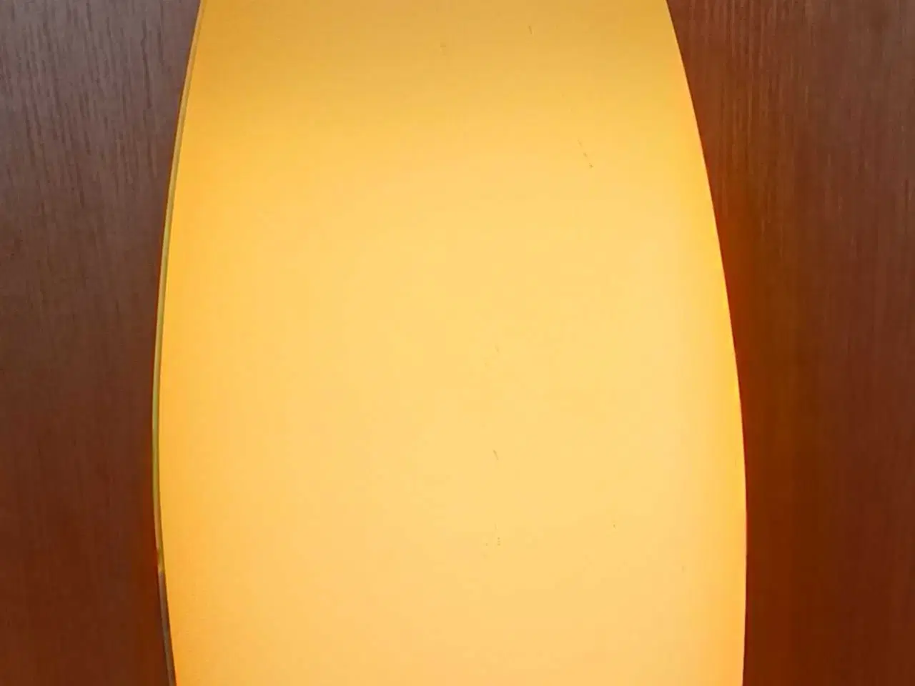 Billede 2 - Gul glas loftpendel med messingtop
