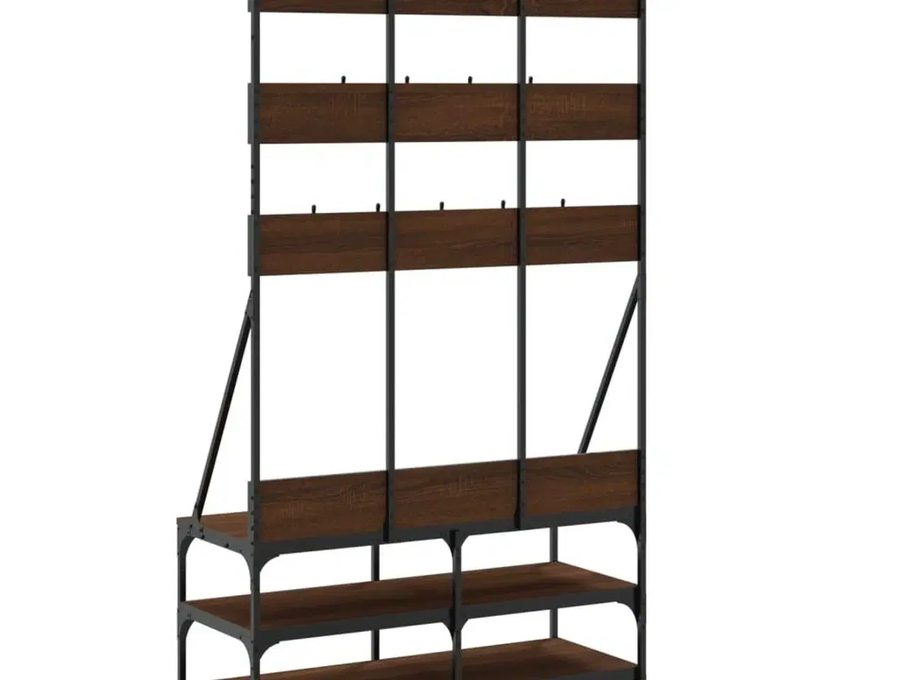 Billede 6 - Tøjstativ med skoopbevaring 100x40x184 cm brun egetræsfarve
