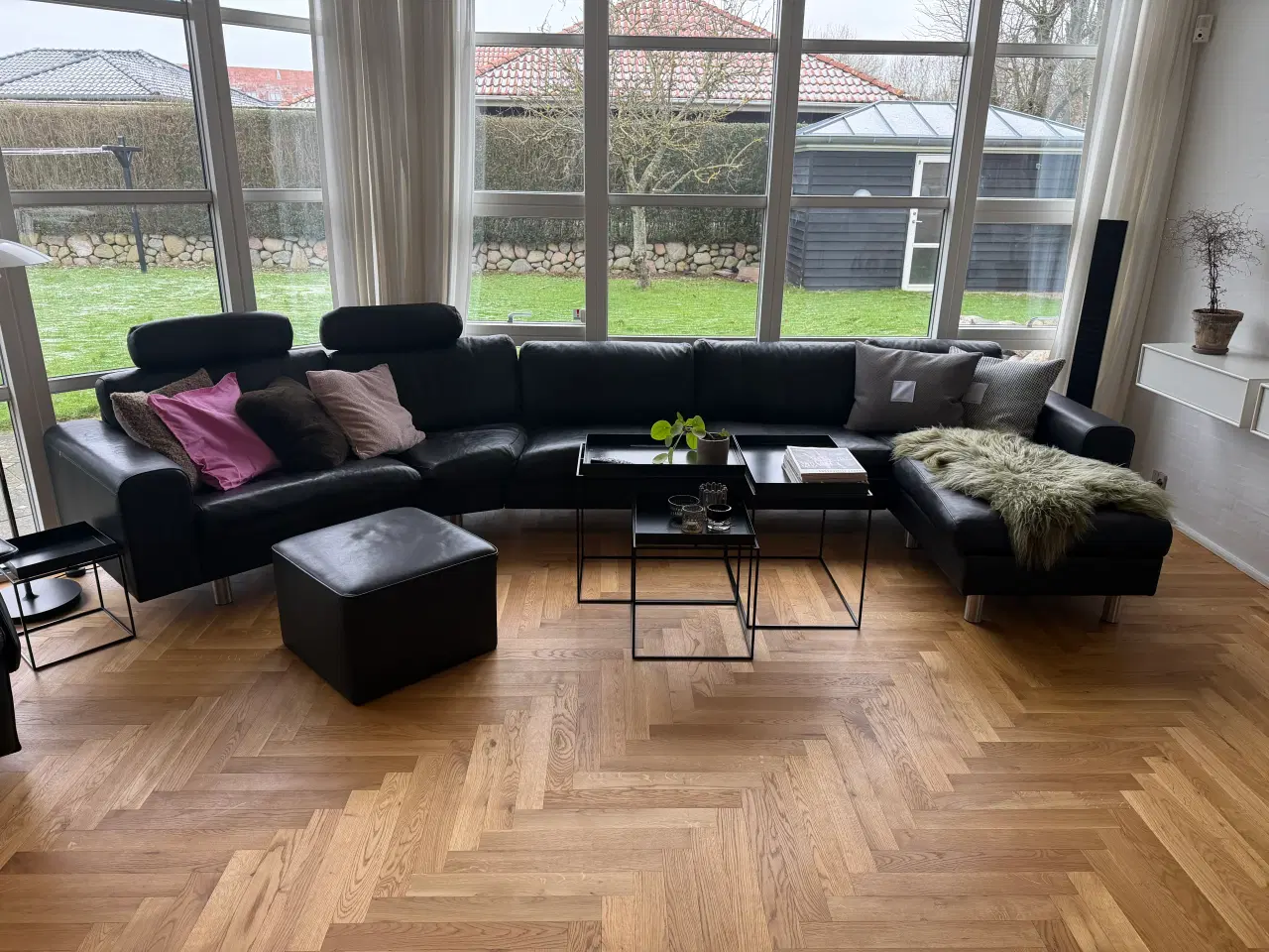 Billede 7 - Mogens Hansen sofa med chaiselong i sort læder