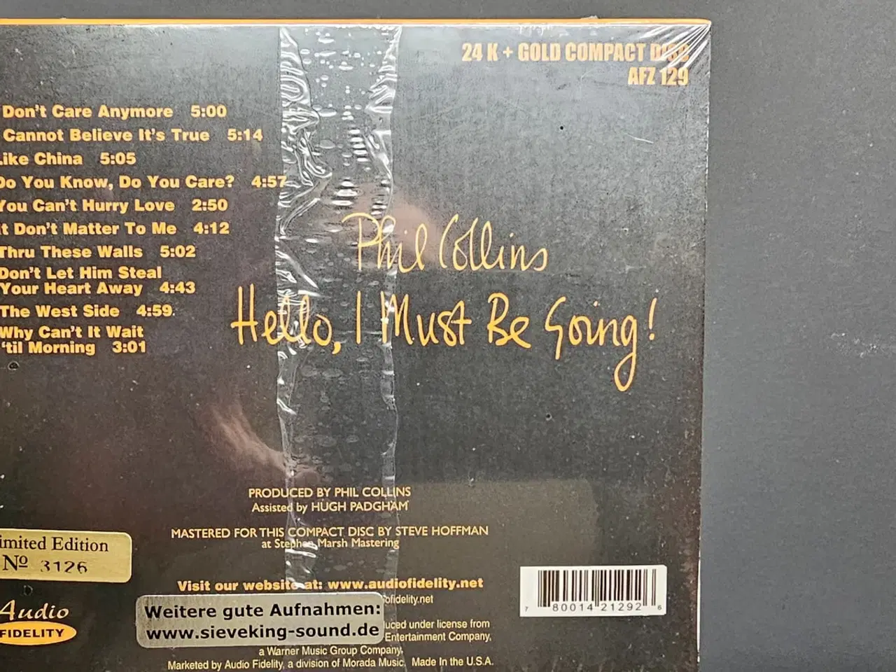 Billede 2 - PHIL COLLINS Hello, I Must Be Going! 24K Gold 