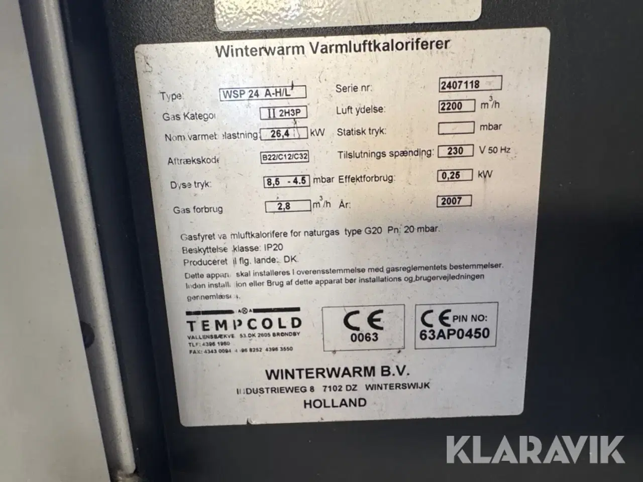 Billede 5 - Varmekaloriferer Winterwarm B.V. WSP 24 A-H/L til gas
