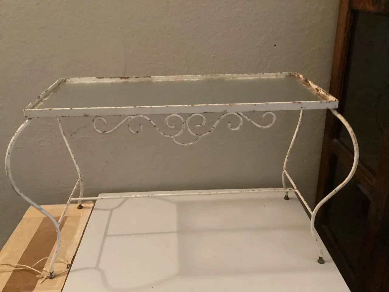 Billede 2 - Brocante blomsterbord med glasplade