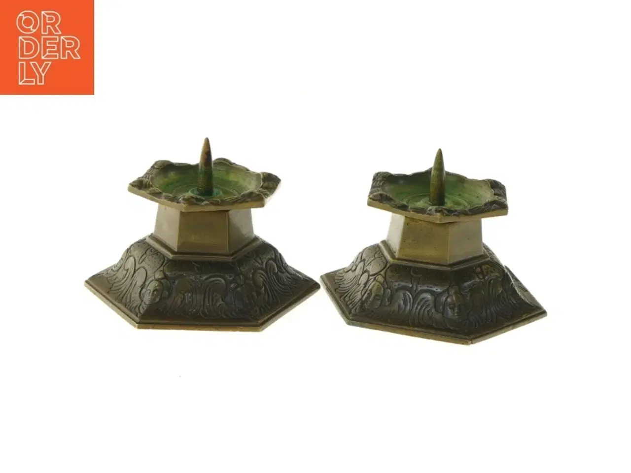 Billede 1 - Messing lysestager (str. 10x13 cm)