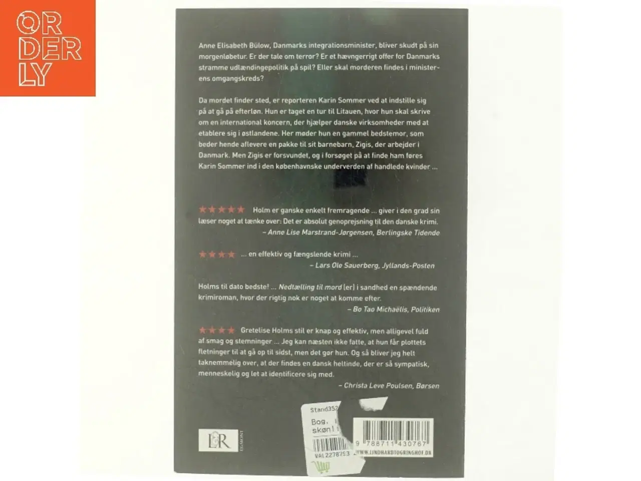 Billede 3 - Nedtælling til mord af Gretelise Holm (f. 1946) (Bog)