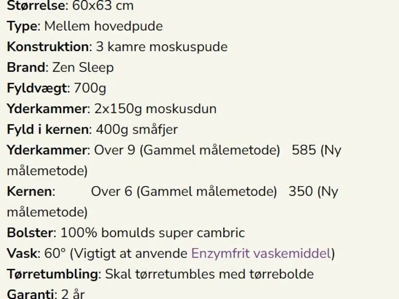 Billede 7 - Moskus dunpude - mellem (60 x 63 cm) 4 stk