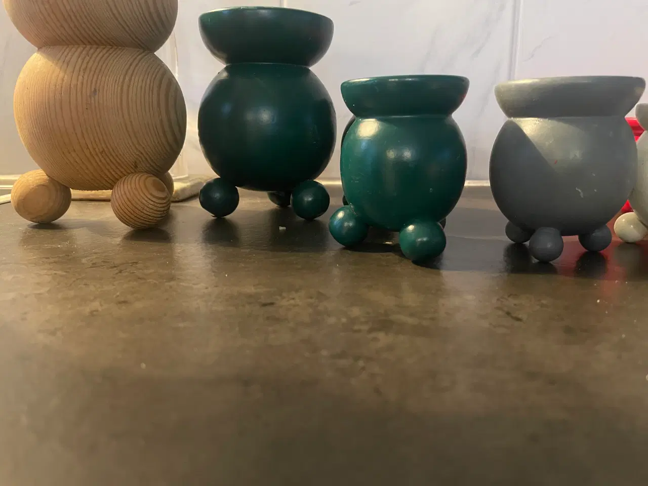 Billede 2 - Lysestager svenske træ Julelysestager trælysestage