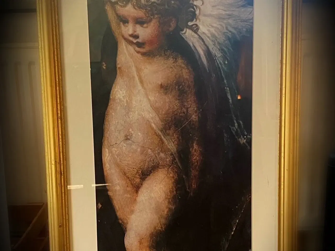 Billede 1 - * Smukt billede af englebarn - i flot guldramme