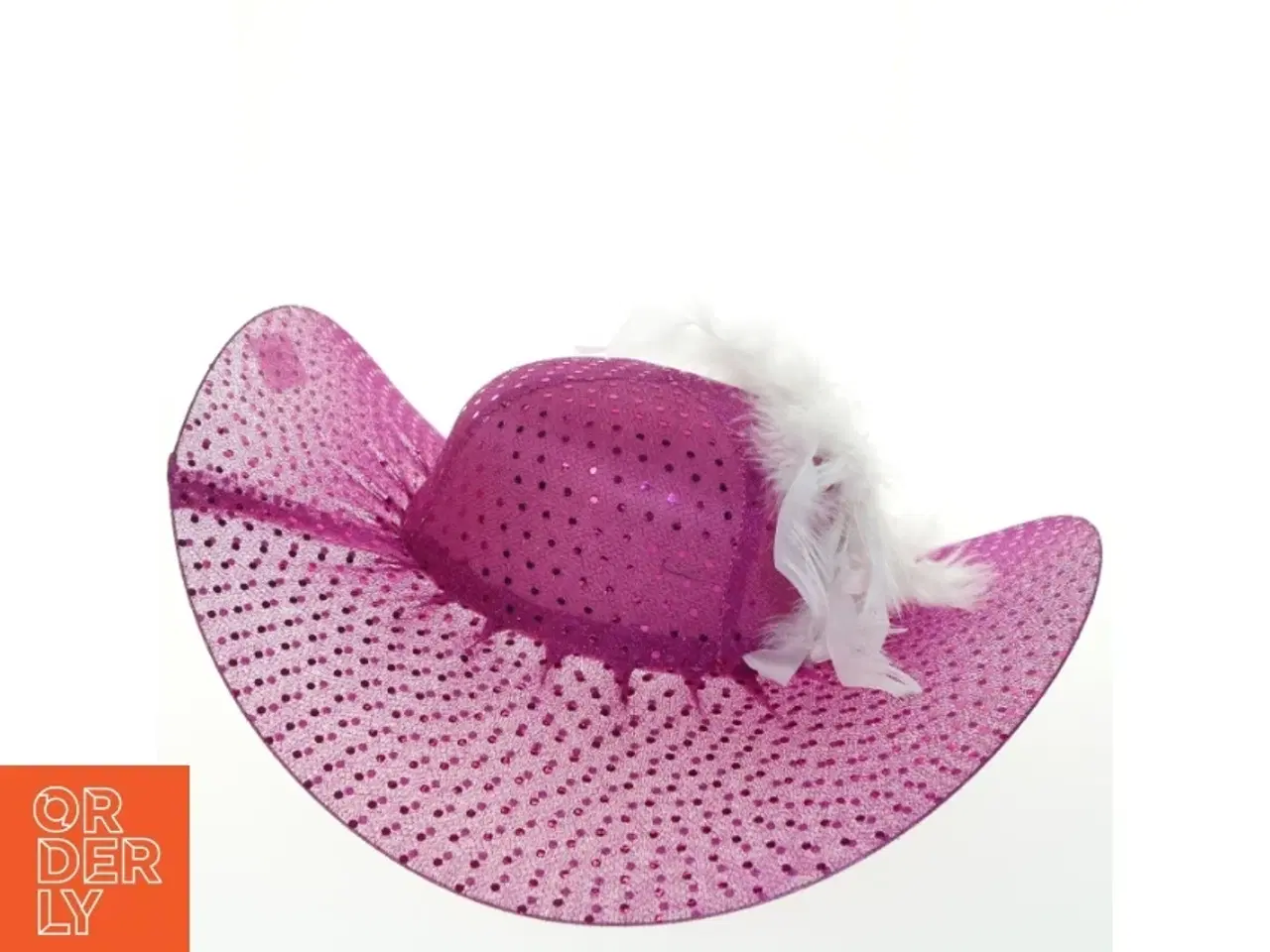 Billede 4 - Pink hat med fjer (str. Ø. 45. cm)