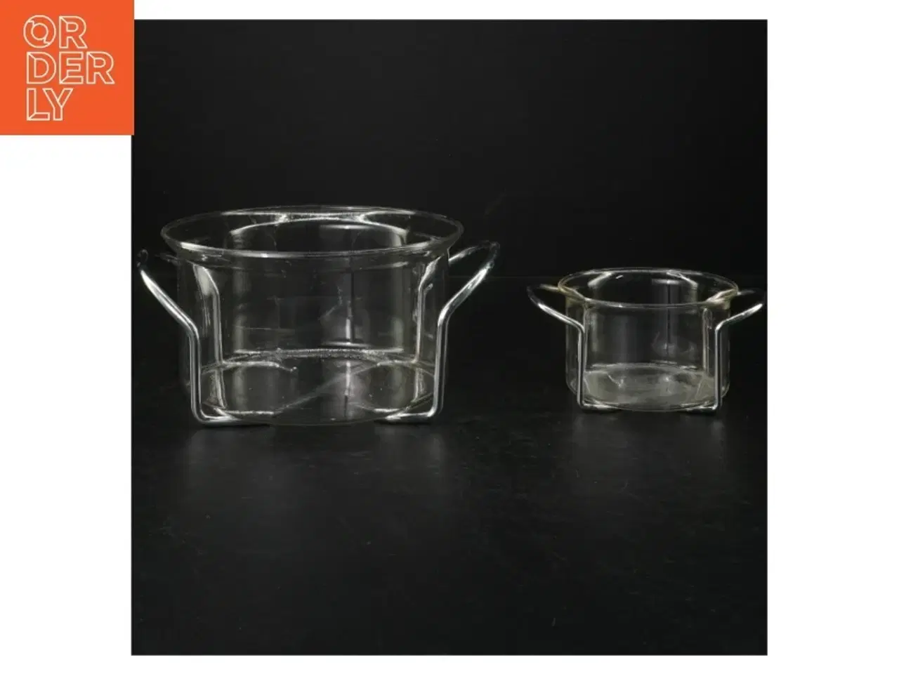 Billede 1 - Glasskåle med metalholder (str. Ø. 6,5 cm. ø. 10 cm)
