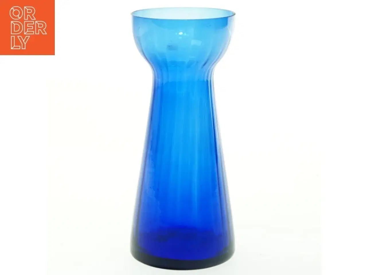 Billede 1 - Blå glasvase, hyacinth (str. 18x8 cm)