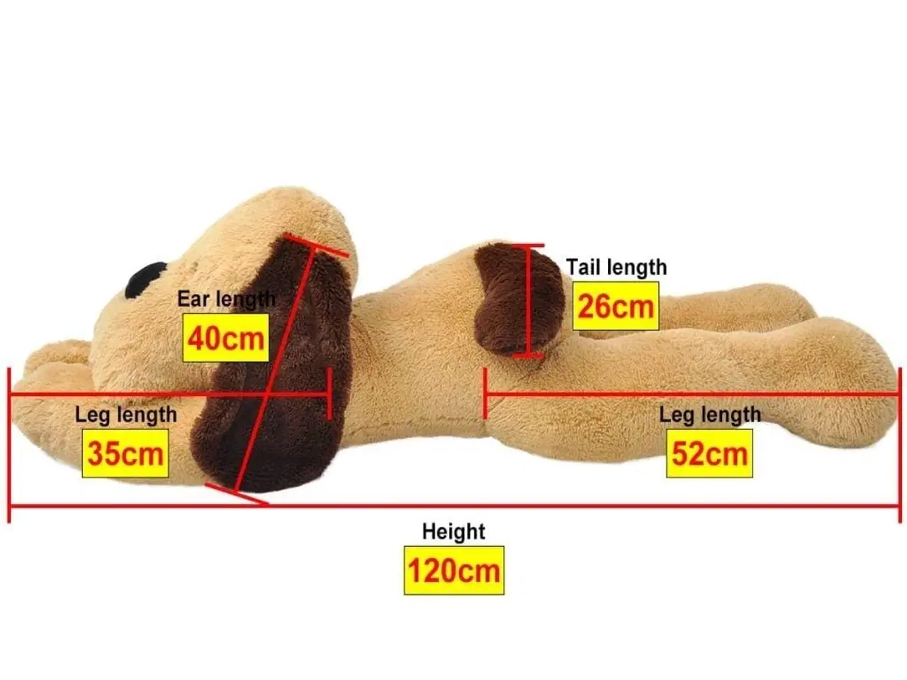 Billede 4 - Tøjdyr hund 120 cm plysstof brun