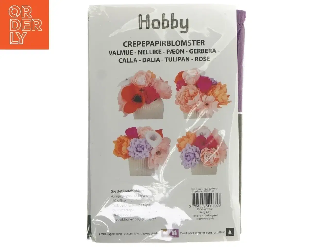 Billede 3 - Crepepapirblomster hobby sæt fra Wolly & Co (str. 26x16 cm)