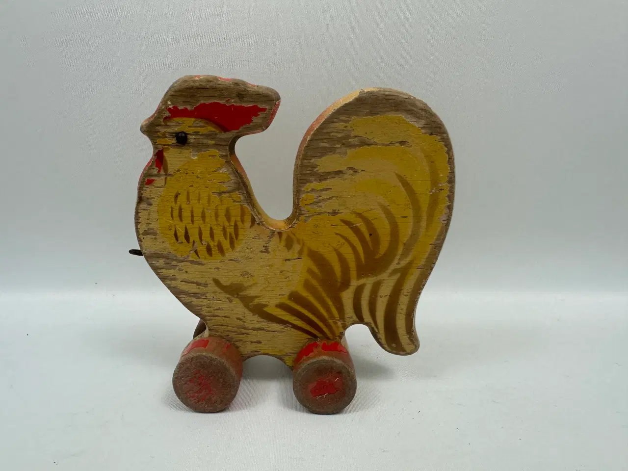Billede 1 - Vintage hane på hjul i træ (GECEVO)