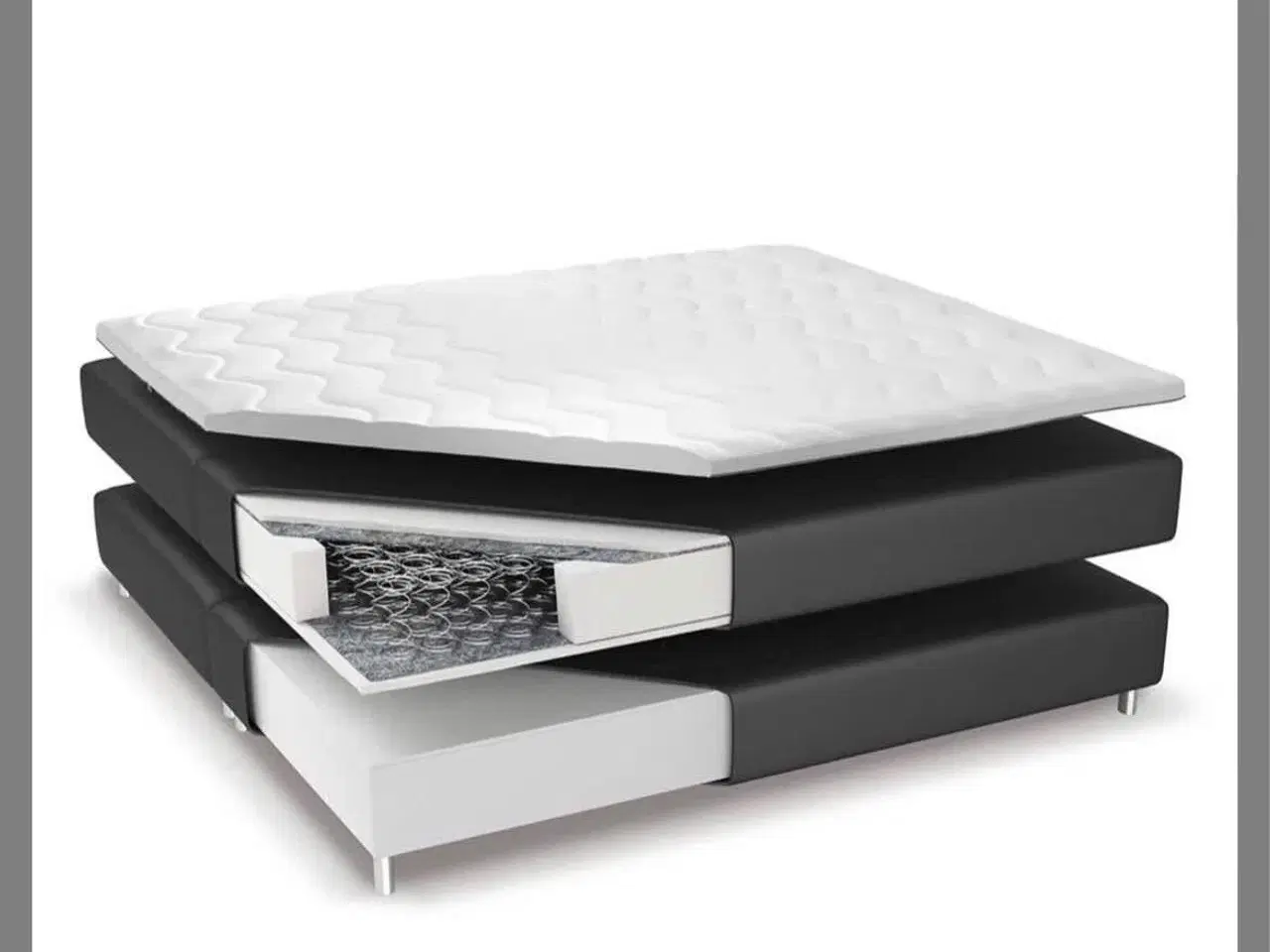 Billede 2 - 🛏️ Ranco Komplet Sengesæt med Opbevaring & LED – 