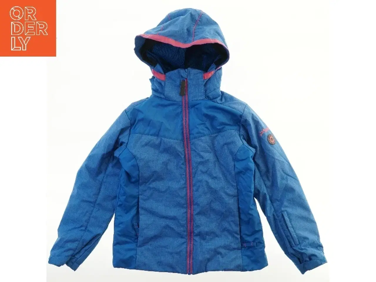 Billede 1 - Blå vinterjakke med hætte (str. 152)