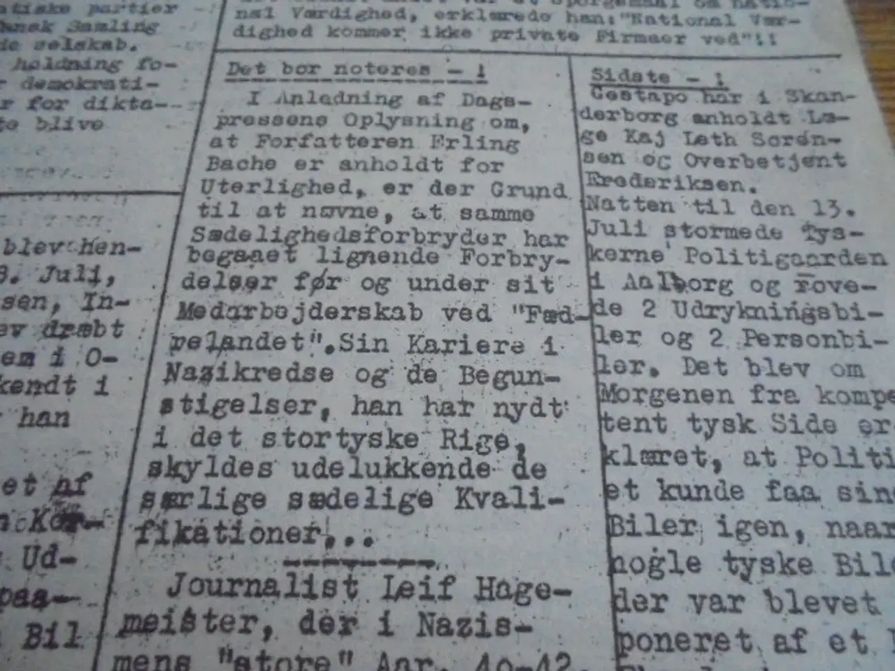 Billede 4 - Det illegale blad: ”Frie Danske” – juli 1944  