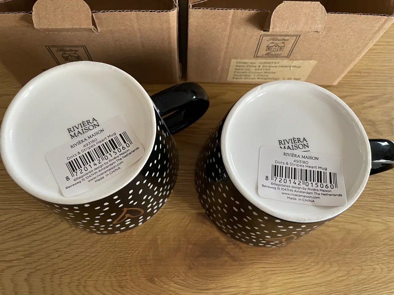Billede 4 - Riviera Maison Kaffekrus Sort med Hjerte 2 stk