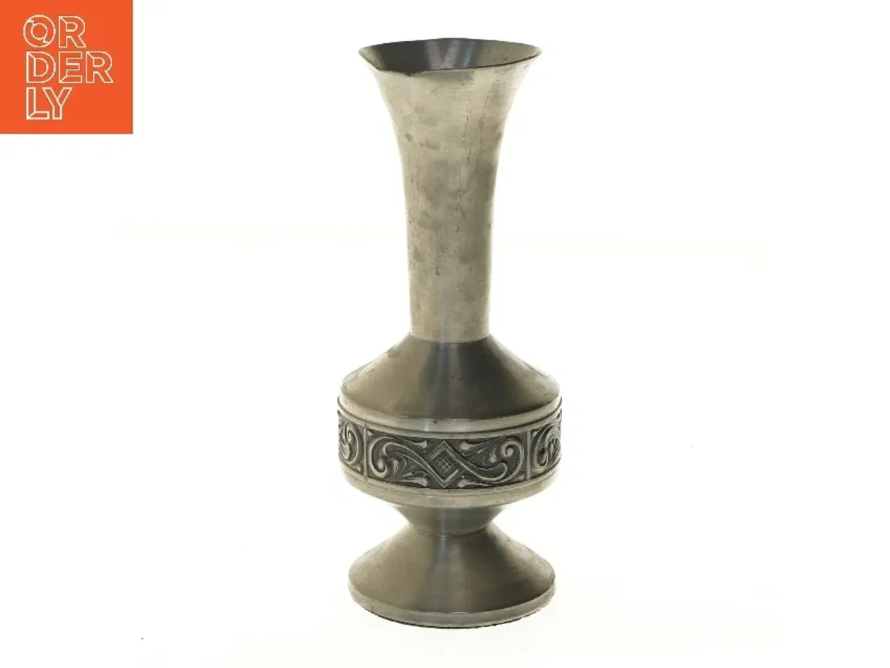 Billede 1 - Dekorativ gammel vase i metal (str. Ø 8 cm længde 25,5 cm)