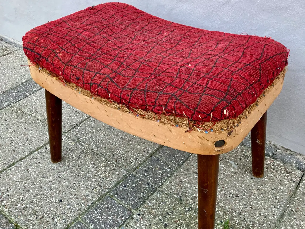 Billede 2 - Retro 60’er skammel / puf - med teak ben