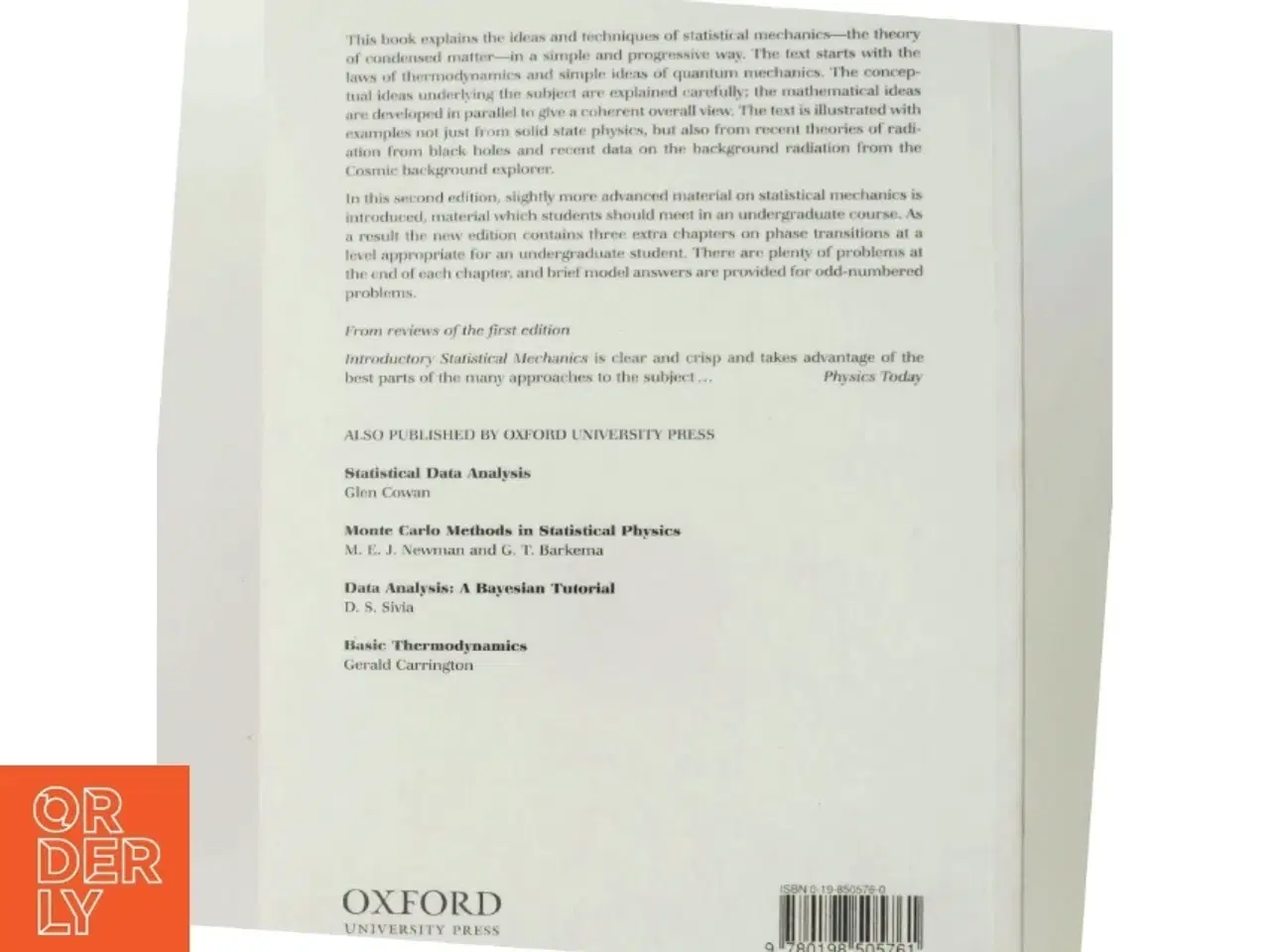 Billede 3 - Introductory statistical mechanics (Bog)