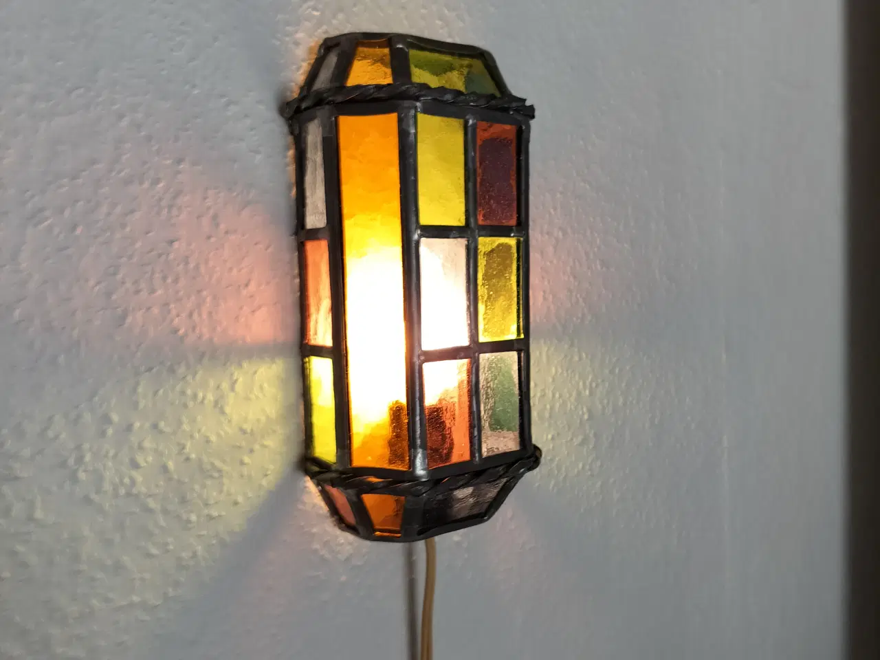 Billede 3 - Blyindfattet loftlampe i meget fin stand