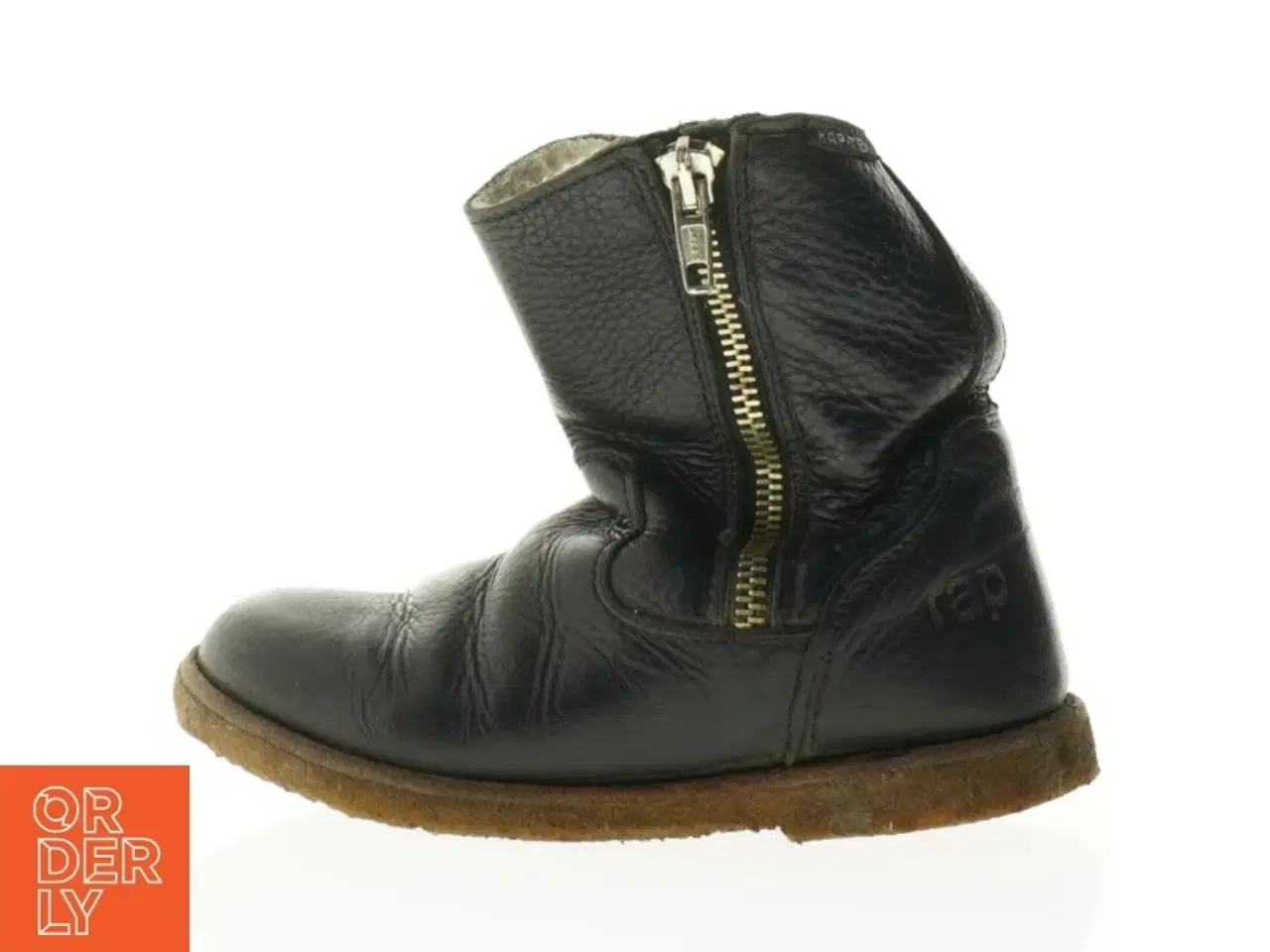 Billede 1 - Sorte læderstøvler fra Rap (str. Udvendig sal 20 cm)