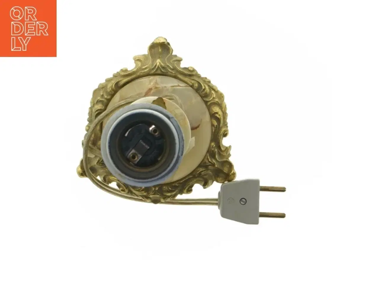 Billede 2 - Vintage bordlampe med messingdetaljer (str. 34 cm)