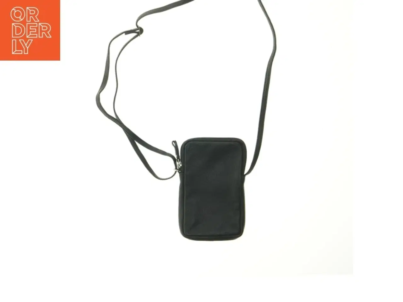 Billede 2 - Sort skuldertaske, til fx en mobiltelefon. (str. 19x12 cm)