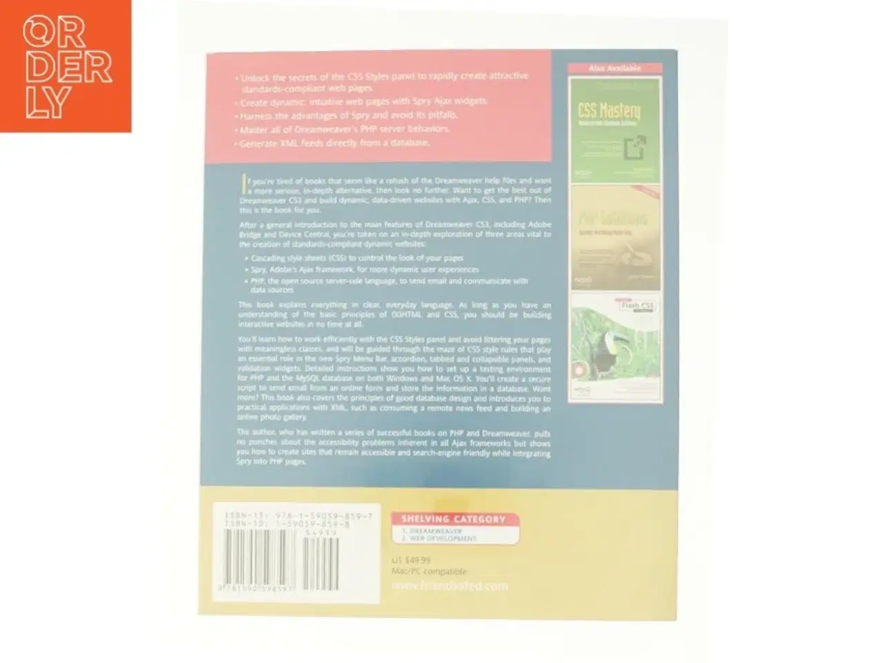 Billede 2 - The Essential Guide to Dreamweaver CS3 with CSS  Ajax  and PHP (eBook Rental) af David Powers (Bog)