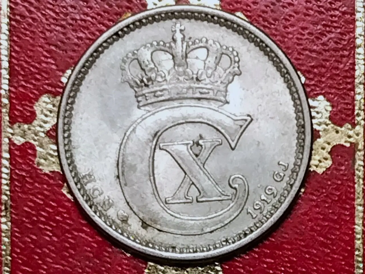 Billede 1 - SØLV 10 ØRE 1919 CHRISTIAN X PÆN!