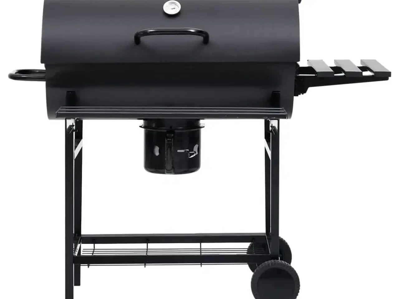 Billede 3 - Tøndegrill med hjul og hylder 115x85x95 cm stål sort