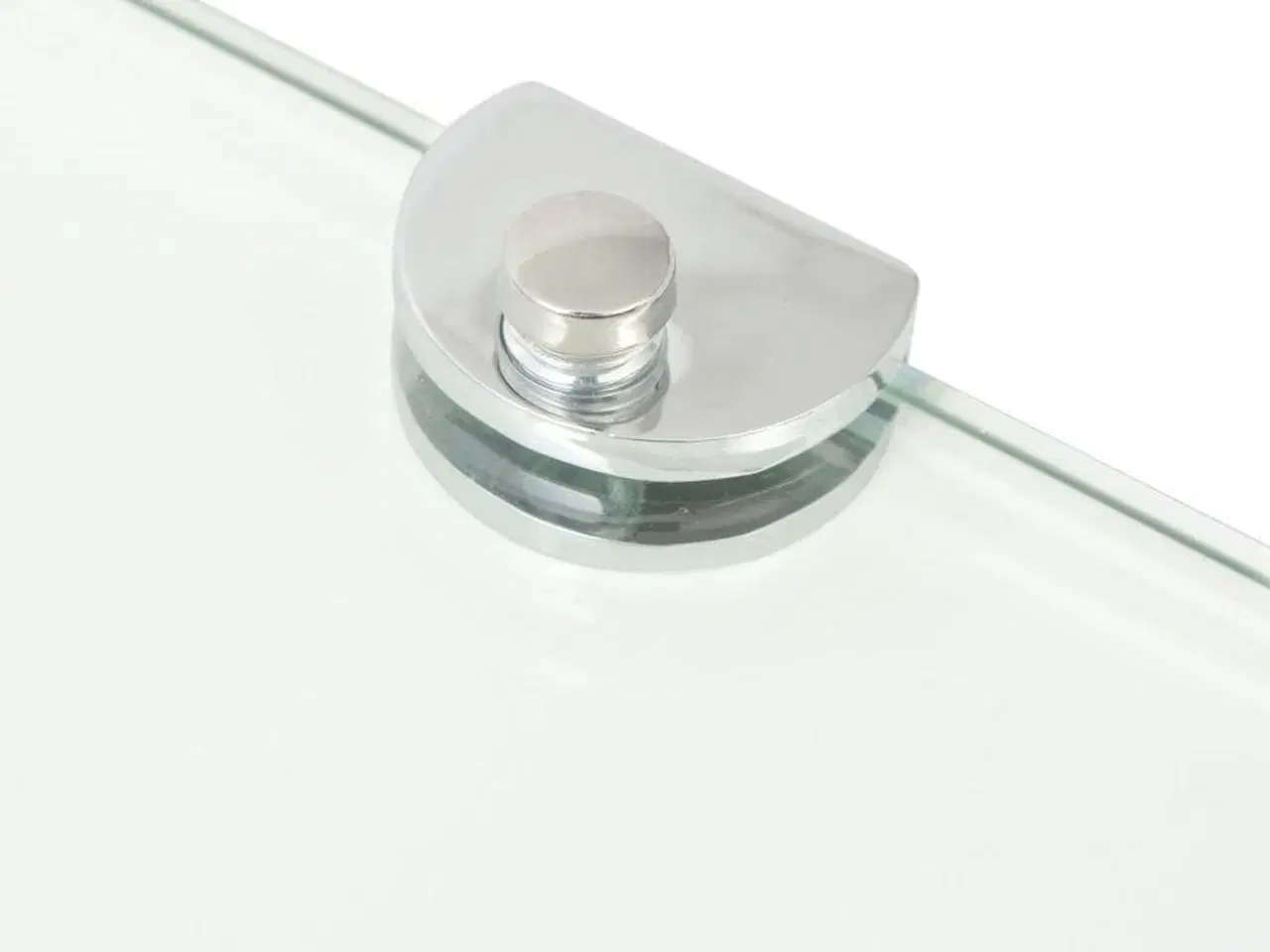 Billede 5 - Hjørnehylde med krombeslag klart glas 25x25 cm