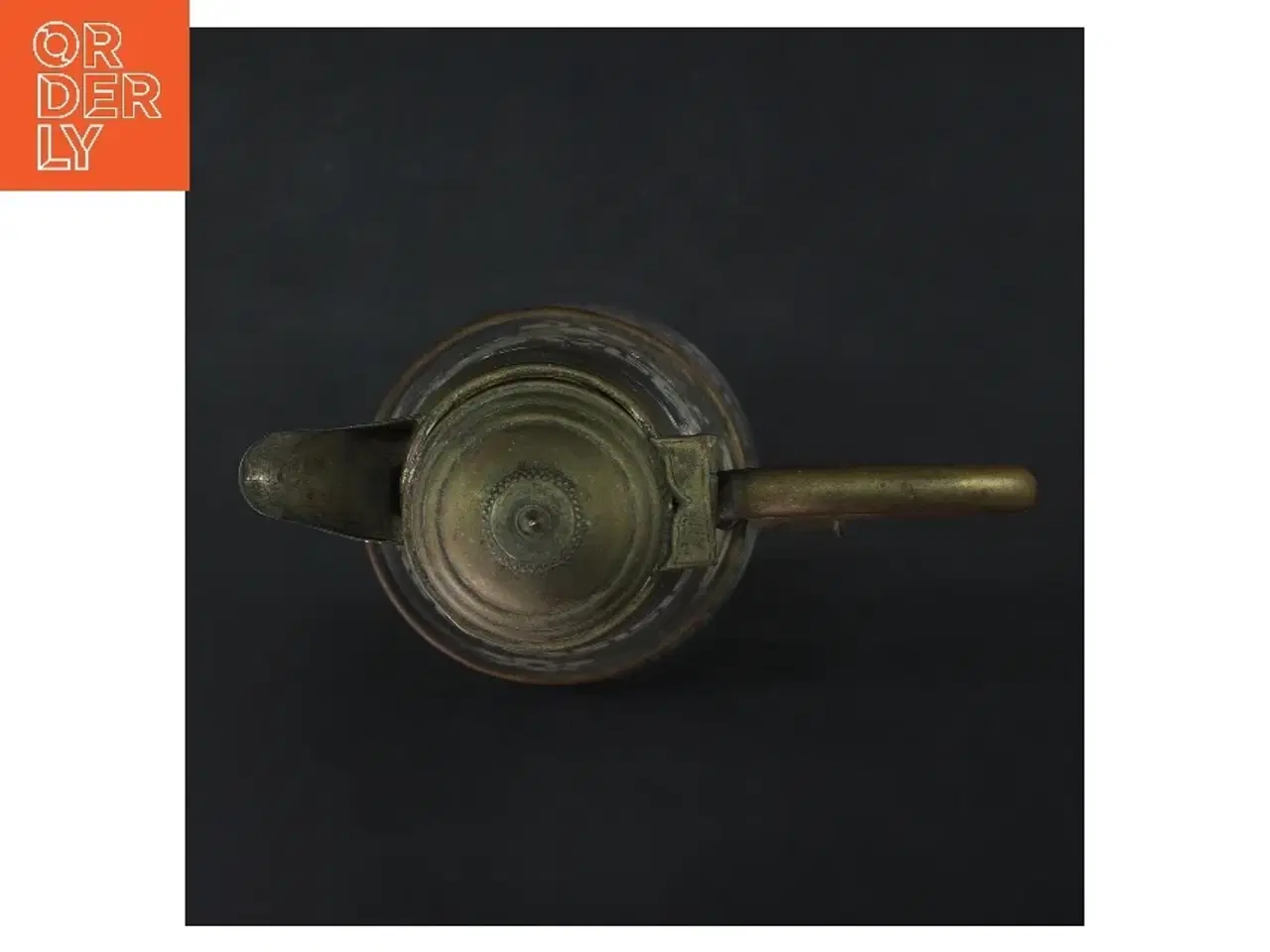 Billede 5 - Antik karaffel i slebet glas og metal (str. 29 cm)