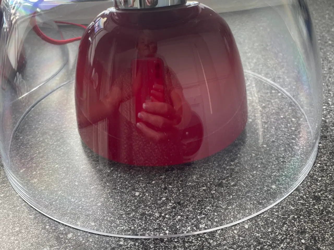 Billede 1 - Pendel lamper rød med gennemsigtig akryl