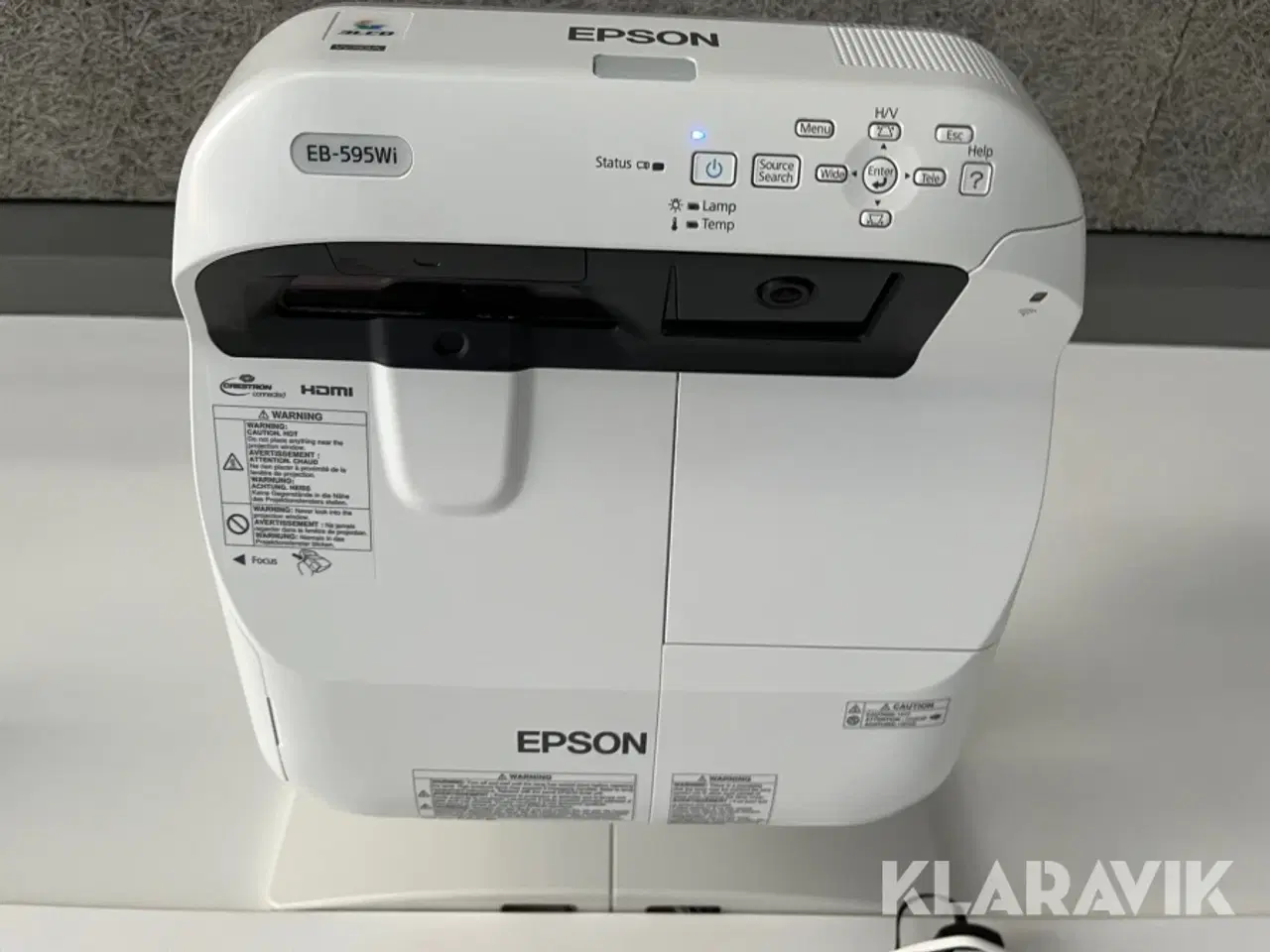 Billede 3 - Projector Epson EB-595Wi med whitebordtavle og højtaler