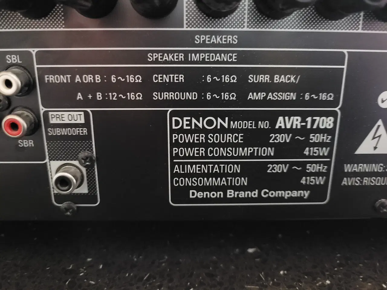 Billede 7 - Denon avr1708 7.1 Surround Receiver 