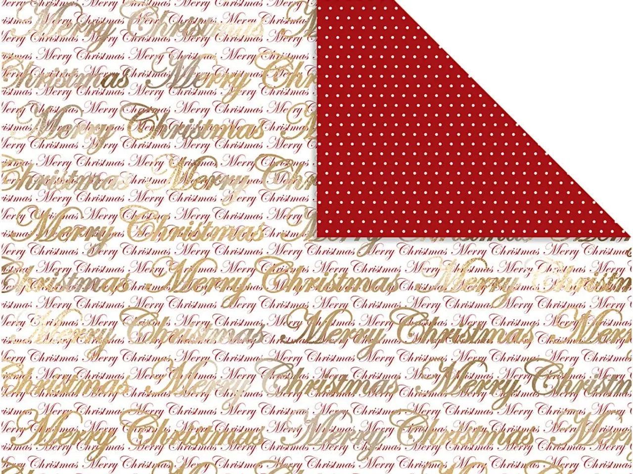 Billede 1 - Designpapir til Jul med Guldprikker - 3 ark 30,5x30,5 cm