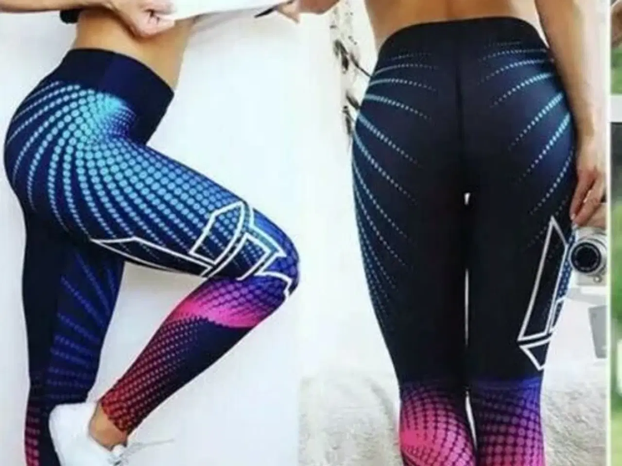 Billede 3 - Leggins.M.3D-print/Høj talje/Stør:Large og medium